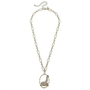 NEW CANVAS STYLE women's giraffe pendant chain link necklace in gold